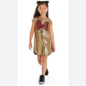Disney Minnie Mouse Gold and Red Sequins Dress